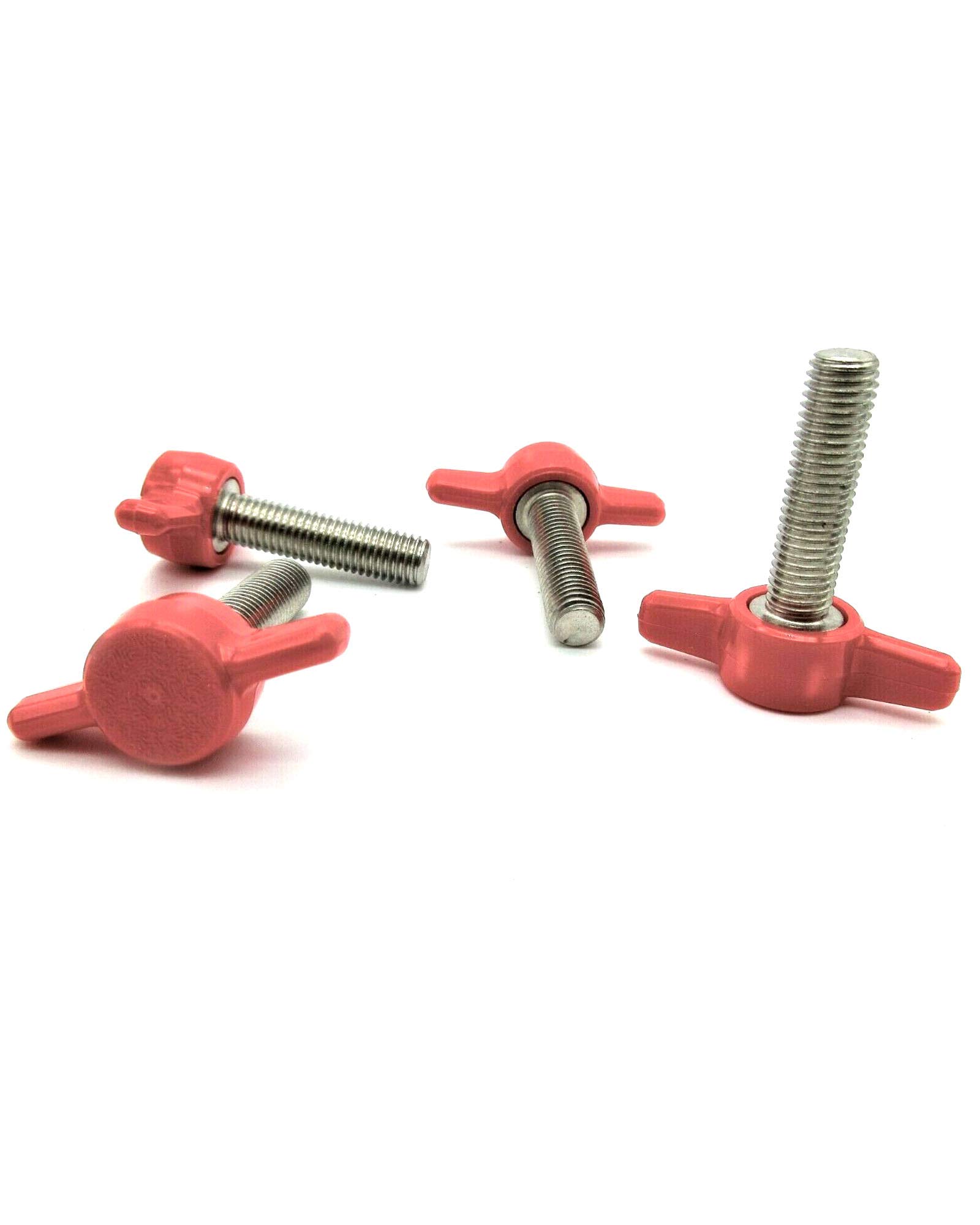 6mm (M6) x 25mm Red Thumb Screws with Wing Knob - Thumbscrews Thumb Screw  Butterfly Thumb Screws Thumbscrew